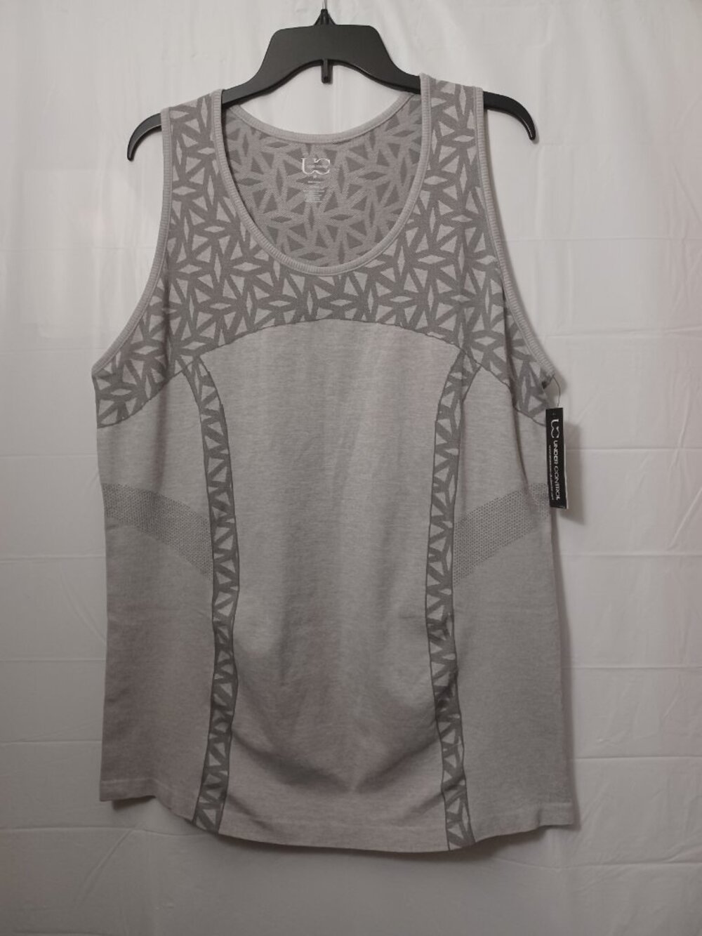 UNDER CONTROL RACERBACK ACTIVEWEAR TANK TOP GRAY PLUS SIZE 3X